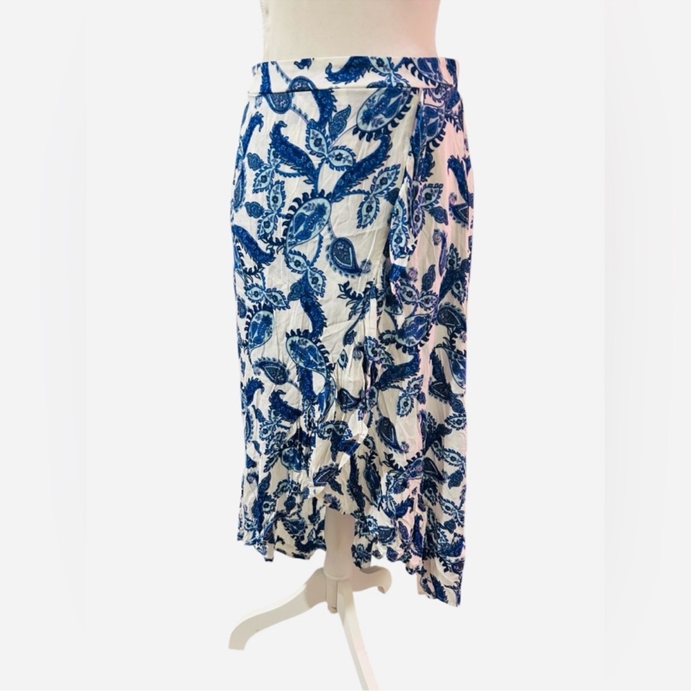 Blue and White Floral Women's Skirt